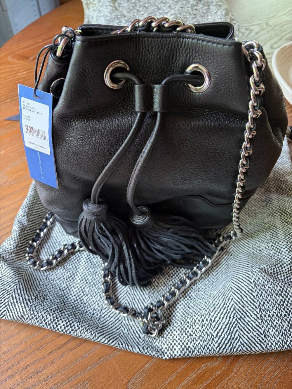 NWT Rebecca Minkoff Lexi Black Leather Bucket Bag